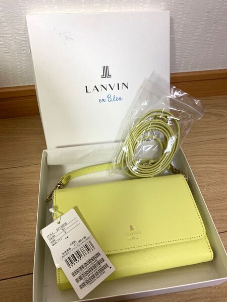 【新品未使用】ランバンオンブルー イエローリュクサンブール2WAYモバイルポーチ ショルダー