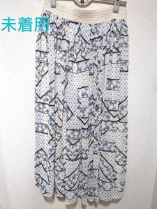 84.【新品未着用】ペイズリー柄　シフォン　ロングスカート　Lサイズ