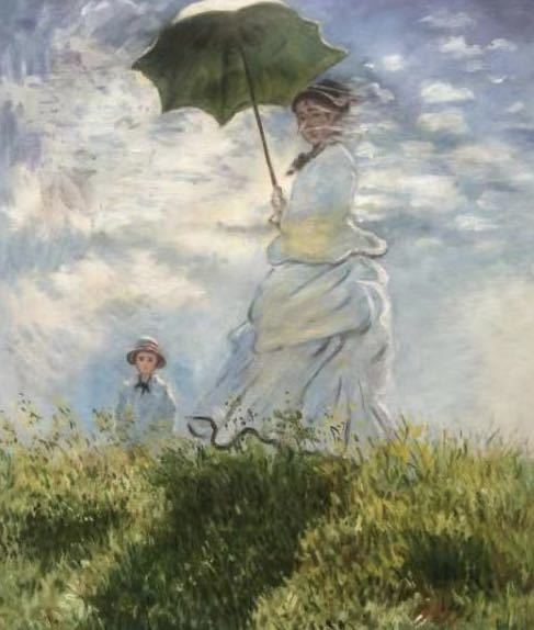 ◆Moderne Kunst◆Handgemaltes Ölgemälde „Frau mit Sonnenschirm in der Größe F20 von Monet/Kopie., Malerei, Ölgemälde, Andere