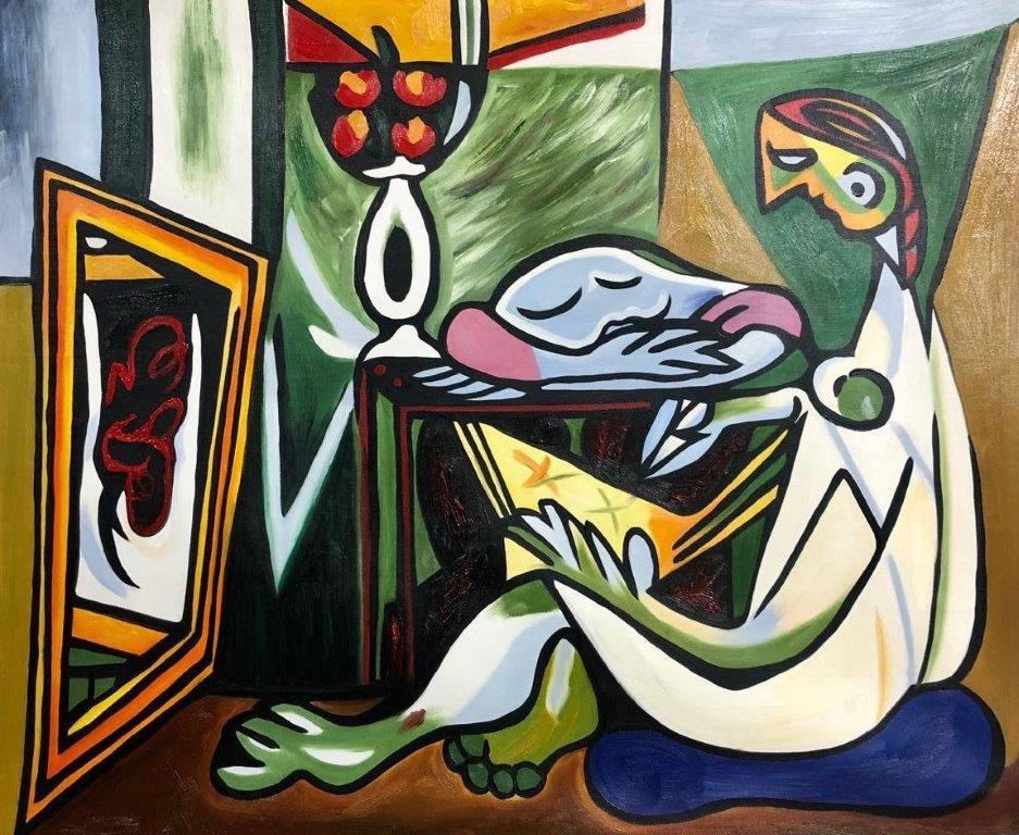 ◆Arte moderno◆Pintura☆Pintura al óleo☆No.F20 LA musa Picasso/copia☆Para cambiar la imagen de tu habitación, cuadro, pintura al óleo, otros