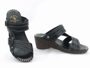  mules sun ta Barbara 5507 black M size (23.5cm) 2WAY back band sandals beautiful legs effect light weight made in Japan Santa Barbara Polo & Racquet Club