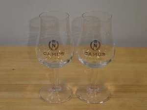 ●CAMUS COGNAC カミュ 金彩ロゴ ゴブレット グラス ペア 2客セット コニャックグラス●