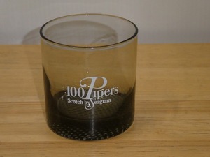 ●100 Pipers Scotch By Seagram シーグラム ロックグラス 気泡有●