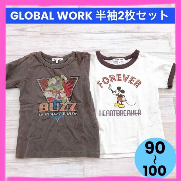 【クーポンでお得に♪】グローバルワーク　バズライト　ミッキー 半袖　Sサイズ　男の子 半袖Tシャツ