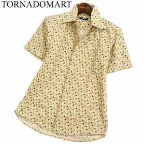 TORNADOMART トルネードマート 春夏 ドット柄★ 総柄 半袖 シャツ Sz.M　メンズ ベージュ 日本製　C3T03691_4#A