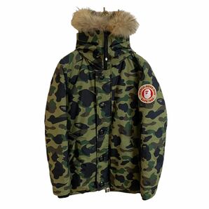 【A BATHING APE 1st camo 2017AW ダウンジャケット コート カモフラ BAPE カナダグース サンプリング 正規品 ア ベイシング エイプ S】