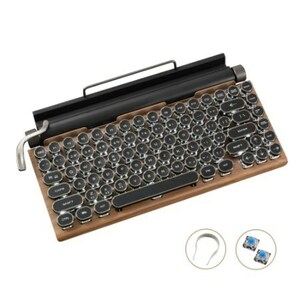  retro machine keyboard dot typewriter wireless bluetooth keyboard 83 key blue switch computer keyboard pc LAP top 