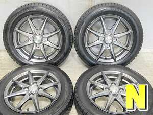 中古タイヤ スタッドレスタイヤ ホイールセット 4本セット 155/65R14 　 HUMAN LINE 14x4.5 45 100-4穴 ブリヂストン ブリザック VRX2