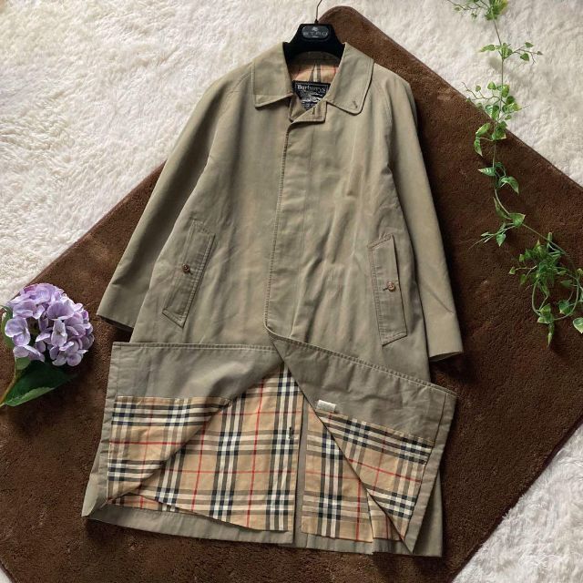 バーバリー BURBERRY ノバチェック ステンカラーコート ベージュ M