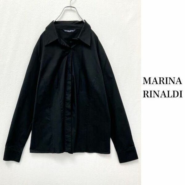 大きいサイズ　マリナリナルディ　マックスマーラ　長袖　シャツブラウス　黒　美品　MARINA SPORTS　Max Mara