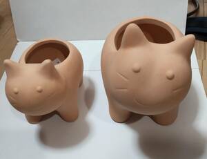 [ new goods ] unused * cat shape plant pot ( large small 2 point set )... parent . cat. for. 