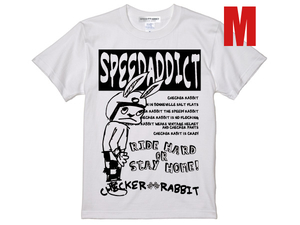 【CHECKER RABBIT T-SHIRT】M/piaggiovespaベスパランブレッタ新三菱重工シルバーピジョン125兎うさぎジュリオジョルノクレアスクーピー60s