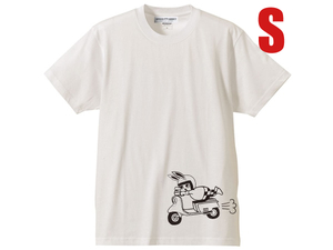 CHECKER RABBIT サイドプリント T-SHIRT S/富士重工業ラビット鉄スクータージュニアスーパーフローs301s60190125200piaggiovespaベスパ70s