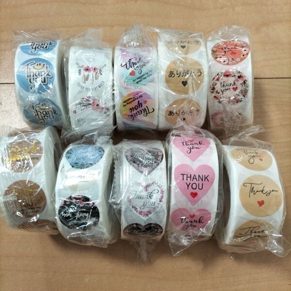 Thank youシール、ありがとうシールまとめ売り10本セット ②