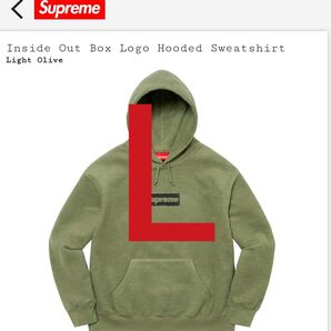 新品未使用 Supreme Inside Out Box Logo "Light Olive" Lサイズ