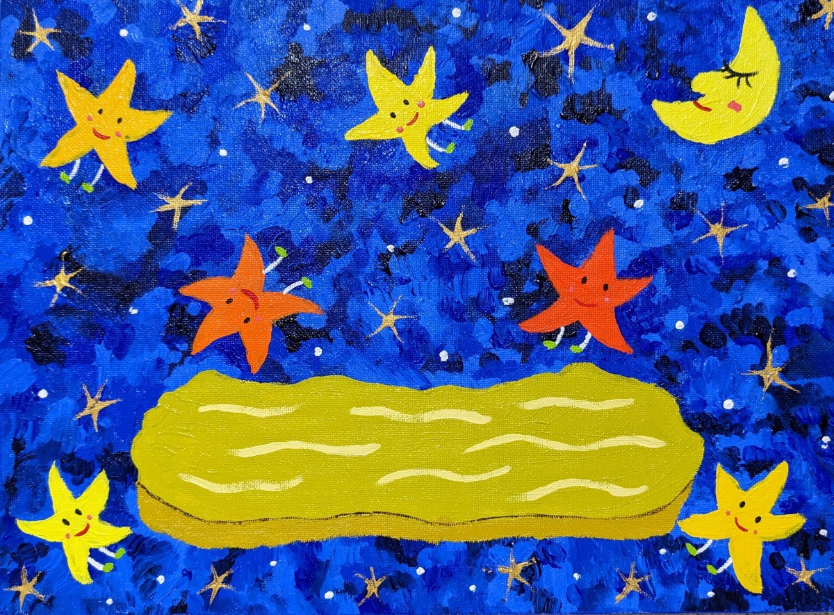 Акриловая картина Звездный картофель Самодельная художественная роспись Оригинальная ручная роспись, произведение искусства, рисование, акрил, гуашь