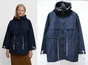 20AW Barbour by ALEXACHUNG バブアー アレクサチャン PHOEBE JACKET デザイン マウンテン パーカー UK10 紺