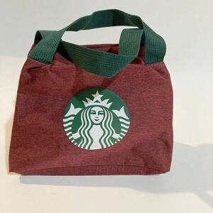 スターバックス ランチバッグ お弁当入れ　新生活　入学　ミニバッグ スタバ　トートバッグ STARBUCKS エンジ　ボルドー　送料込