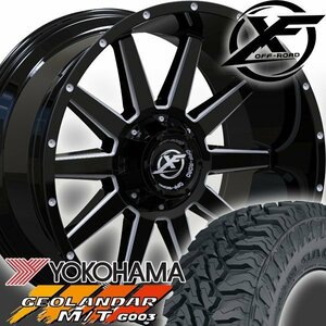 20x10J ハイラックス GUN125 XF OFFROAD XF219 20インチマッドタイヤホイール YOKOHAMA GEOLANDAR MT G003 275/55R20 295/55R20 33インチ