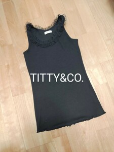 TITTY&CO.　ティティアンドコー　ノースリーブ　インナー　トップス　カットソー　タンクトップ