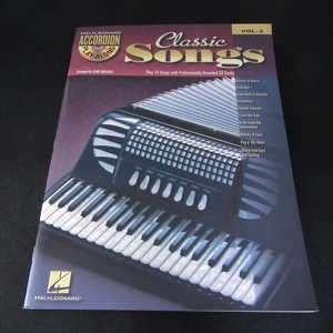 CD付(未開封) 海外 アコーディオン楽譜 『Classic Songs (Accordion Play-along vol.3)』 ■送185円 Hal Leonard 10曲　角少反りあり◇