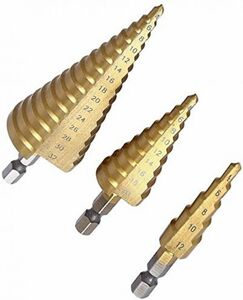  step drill titanium coating 3 pcs set F0790