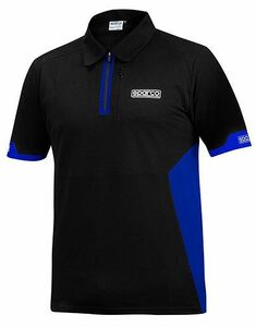 SPARCO（スパルコ） ポロシャツ POLO ZIP ブラックxブルー Mサイズ