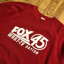 80〜90s USA製 JERZEES FOX 45 ラグラン スウェット 赤 XLサイズ 古着 ヴィンテージ FOXニュース_画像3