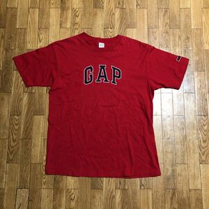 90s USA製 OLD GAP Tシャツ 赤 Sサイズ 古着 ギャップ 白タグ