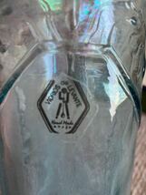 レトロ　吹きガラス　ボトル　ガラス瓶　手作りガラス　昭和レトロ スペイン　ハンドメイド　オーロラガラス　ブルー_画像7