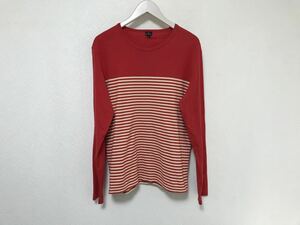  подлинный товар Paul Smith PS PAULSMITH хлопок окантовка рисунок футболка с длинным рукавом long T American Casual деловой костюм мужской L красный красный сделано в Японии 