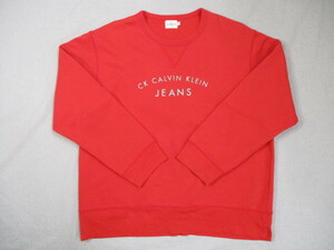 ★値下げ★カルバンクライン　ＣＫ　CALVIN　KLEIN　JEANS　トレーナー　赤　メンズ　ＬＡＲＧＥ　ＭＡＤＥ ＩＮ Ｕ．Ｓ．Ａ．