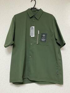 ジップポケットシャツ(5分袖)GU×UNDERCOVER Mサイズ カーキ カラーカーキ 袖丈半袖 柄・デザイン無地 襟オープンカラー