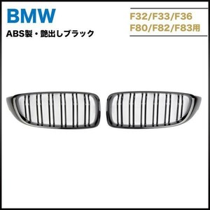 BMW F32 F33 F36 F80 F82 M3 M4 フロントグリル　ABS製艶出しブラック　 左右セット　送料無料