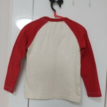 【送料無料】 mini.k ミニK 長袖Tシャツ 120サイズ 男の子 キャラクター デビルくん 赤 白 綿100_画像2