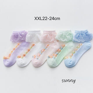 0551XXL 子供靴下 キッズ シースルーソックス 超薄メッシュ 女の子 3足