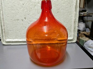 昭和レトロ 保存瓶 カラーボトル 古酒 クレイン 瓶 レッド　アンテーク