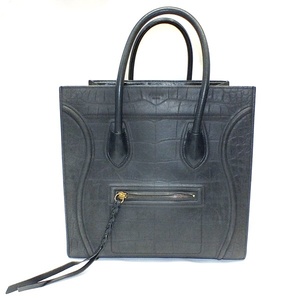 CELINE ラゲージ ファントム クロコ型押し トートバッグ　中古品 used AB