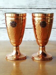 銅製 タンブラー 2点セット 槌目 ビアカップ カッパー コッパー ゴブレット COPPER cup goblet 送料込み