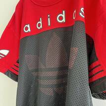 90s デサント製 adidas アディダス Tシャツ 赤×黒 L_画像4