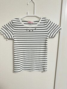 女の子120 ボーダーTシャツ 半袖Tシャツ　白黒