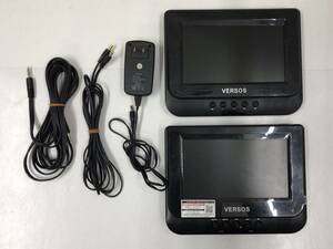 VERSOS ベルソス VS-T707 ツインモニターCPRM対応7インチポータブルDVDプレーヤー 通電のみ確認 23040302