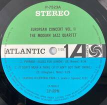 モダン・ジャズ・クァルテット (MJQ Modern Jazz Quartet) / European Concert Volume Two 国内盤LP WP P-7523A STEREO 帯無し_画像5