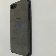 新品 iphoneケース 7/8/SE2.3用 暖かみ スエード風素材 触り心地の良い グレー ミュージック 音楽プレーヤー風 男性_画像6