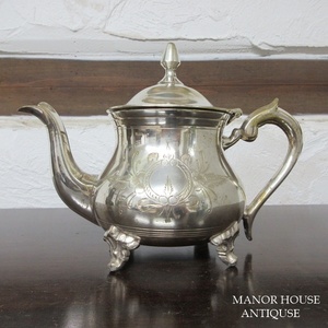 イギリス シルバープレート E.P.N.S ティーポット 茶器 銀メッキ ヴィンテージ雑貨 英国 tableware 1897sb