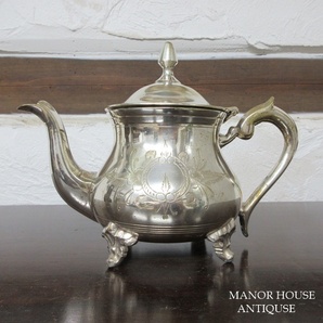 イギリス シルバープレート E.P.N.S ティーポット 茶器 銀メッキ ヴィンテージ雑貨 英国 tableware 1897sbの画像1