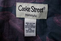 未使用 Cooke Street クックストリート 半袖アロハシャツ Honolulu ホノルル 2XL XXL ラージ ハワイ製 パープル ネイビー 紺 紫 服上 F4523_画像5
