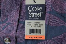 未使用 Cooke Street クックストリート 半袖アロハシャツ Honolulu ホノルル 2XL XXL ラージ ハワイ製 パープル ネイビー 紺 紫 服上 F4523_画像9