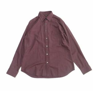 【アパレル】MACKINTOSH LONDON マッキントッシュ ボタンダウンシャツ マルーン Lサイズ エンジ えんじ 長袖 メンズ コットン 三陽商会