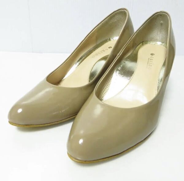 【アパレル】☆未使用品☆ CARINO カリーノ モードエジャコモ エナメル パンプス 23㎝ 日本製 レディース 人気 おしゃれ 靴 通勤 OL